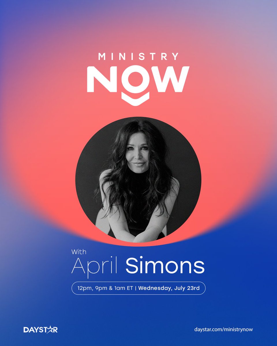 Daystar's tweet image. Our long time friend April Osteen Simons (@AprilOSimons) is LIVE with us on #MinistryNow today! She shares about her book "Better Than Ever" at 12pm ET!