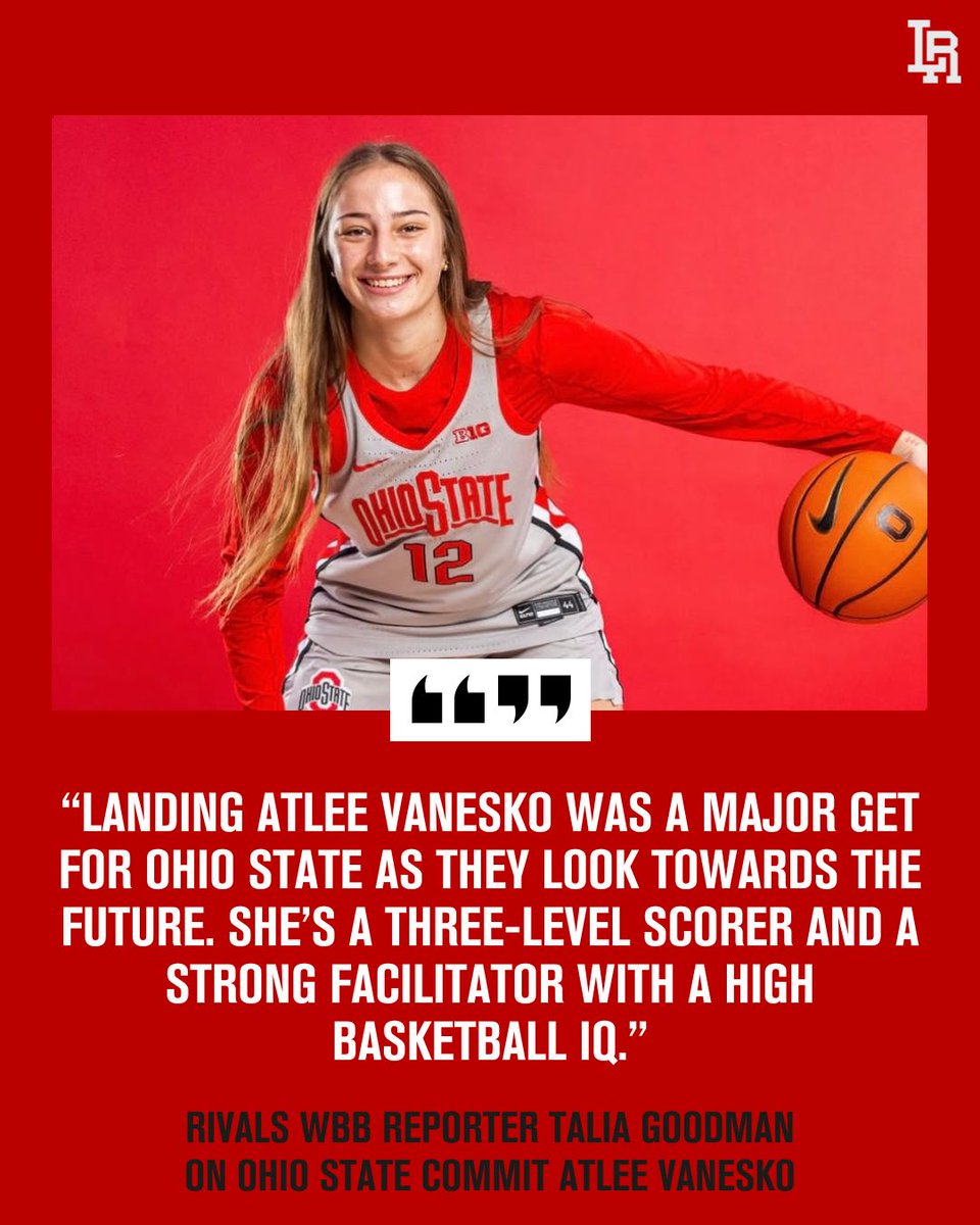 mickdwalker's tweet image. Four-star PG Atlee Vanesko committed to Ohio State last week ⭕️
@LettermenRow spoke with Rivals WBB reporter @TaliaGoodmanWBB about what the Buckeyes are getting in Vanesko 👀
READ: on3.com/teams/ohio-sta…