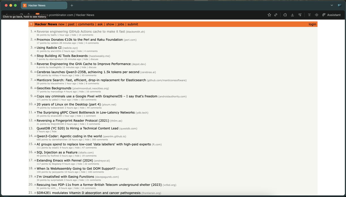 Reverse engineering GitHub Actions cache to make it fast. 

Now #1 on HN.