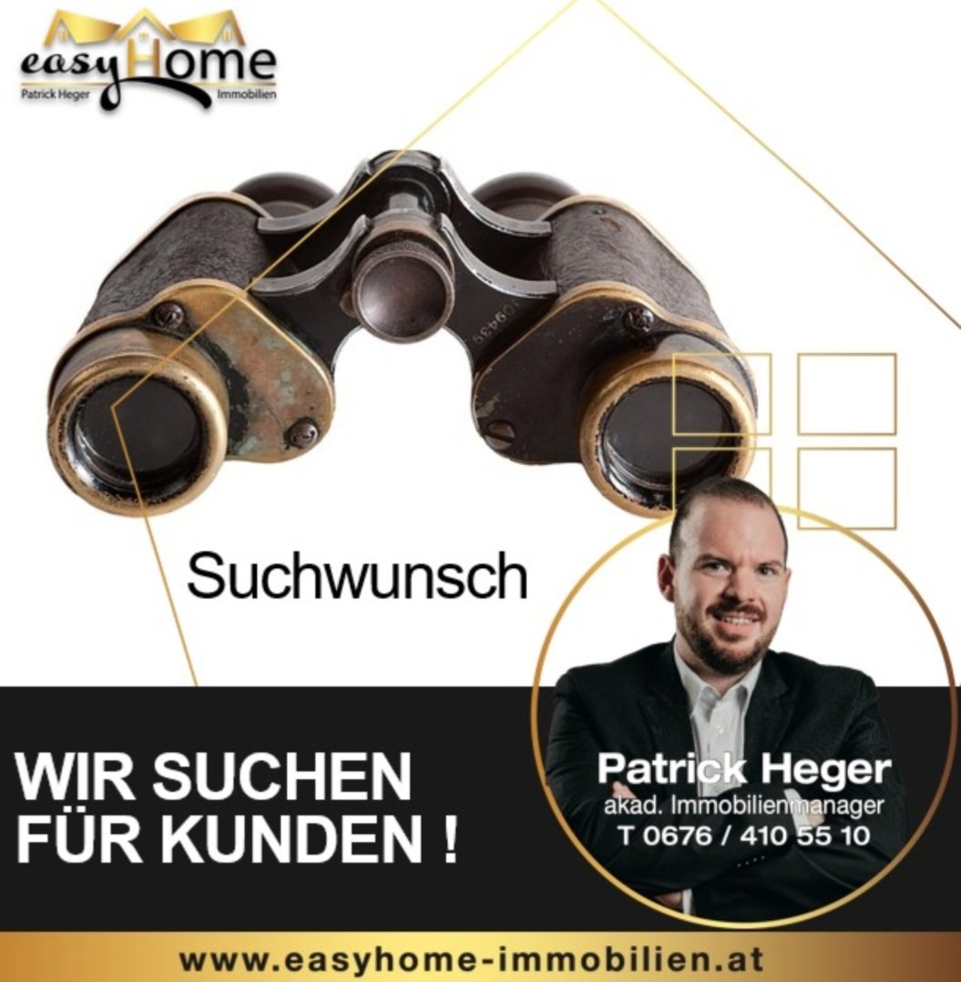 📢 easyHome Immobilien sucht für unsere Kunden ein Baugrundstück in der Oststeiermark! 🌳🏡

Unsere Wunschparameter: 
🔹 Lage: Zwischen Gleisdorf und Bad Waltersdorf 
🔹 Größe: ca. 800 bis ca. 1100 m²
🔹 Topografie: Eben bis leicht geneigt 
✉️office@easyhome-immobilien.at