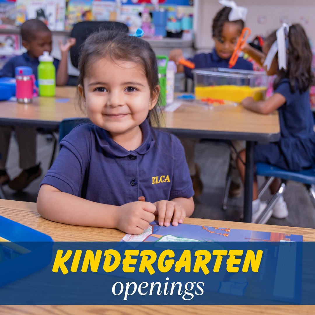Kindergarten is growing!  We've added a 4th class to welcome even more young Chargers! School starts on July 31 so apply now!

⚡️ tinyurl.com/applynowELCA