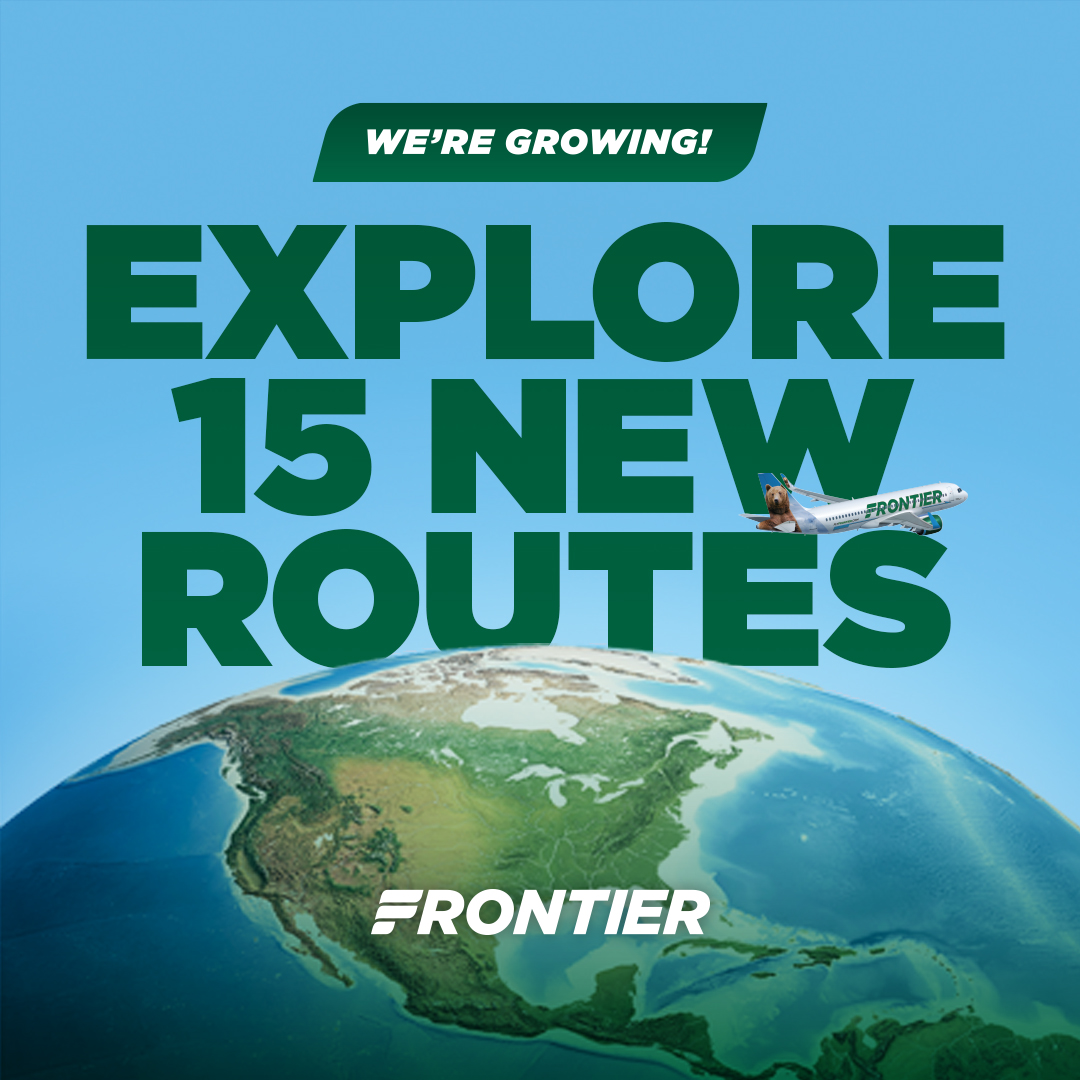 FlyFrontier's tweet image. More routes, more reasons to go! ✈️
👉 Atlanta (ATL) 🔄 Omaha (OMA), Richmond (RIC)
👉 Dallas (DFW) 🔄 Tucson (TUS), El Paso (ELP), Charleston (CHS)
👉 Denver (DEN) 🔄 New York (JFK), Richmond (RIC), Tulsa (TUL), Corpus Christi (CRP)
👉 Newark (EWR) 🔄 Chicago (MDW)
👉 New York…