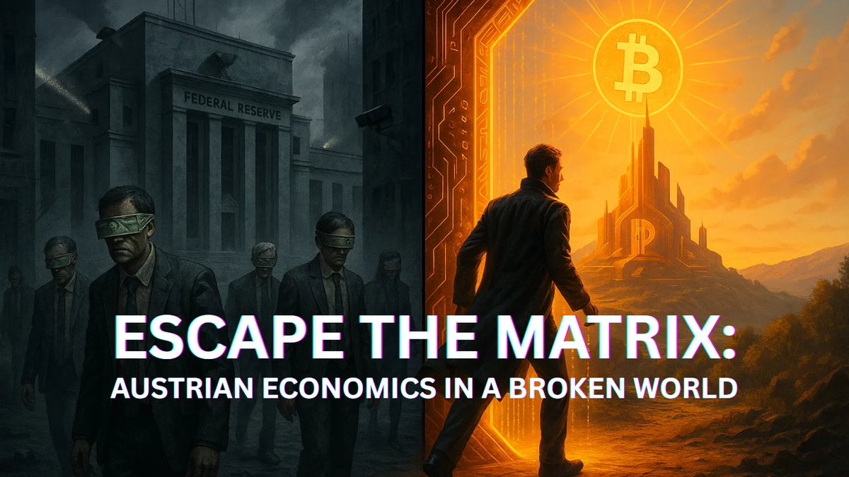 I'd like to announce my brand new video series that will run concurrently with my Bitcoin treasury analysis.

Escape the Matrix: Austrian Economics in a Broken World

No models. No propaganda. Just raw truth.

Booms, busts, and Bitcoin.

This is a project I've wanted to start for