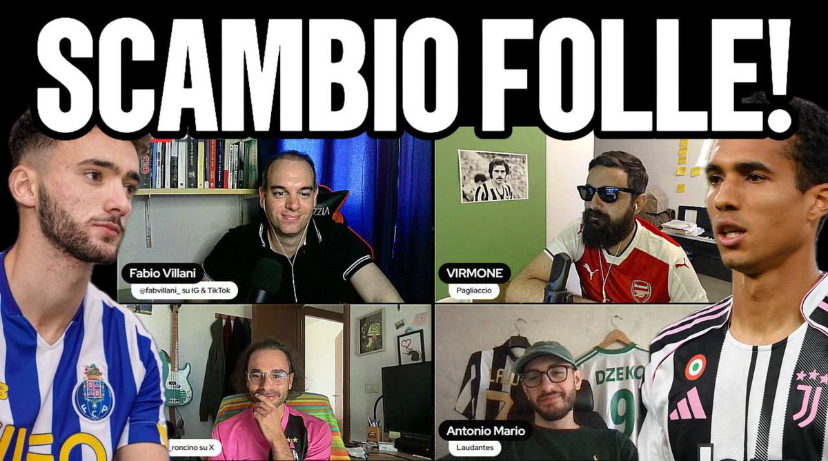 LiveBianconera (@livebianconera_) on Twitter photo Lo scambio Alberto Costa-Joao Mario fa scaldare gli animi.
Accesa discussione nel caffè di oggi con <a href="/FabioVillani_/">Fabio Villani</a> <a href="/VirmoneLB/">Virmone</a> <a href="/peppe_roncino/">Il Re dei Ratti</a> e <a href="/Laudantes/">Laudantes</a>
youtube.com/watch?v=x51yNX… Lo scambio Alberto Costa-Joao Mario fa scaldare gli animi.
Accesa discussione nel caffè di oggi con <a href="/FabioVillani_/">Fabio Villani</a> <a href="/VirmoneLB/">Virmone</a> <a href="/peppe_roncino/">Il Re dei Ratti</a> e <a href="/Laudantes/">Laudantes</a>
youtube.com/watch?v=x51yNX…