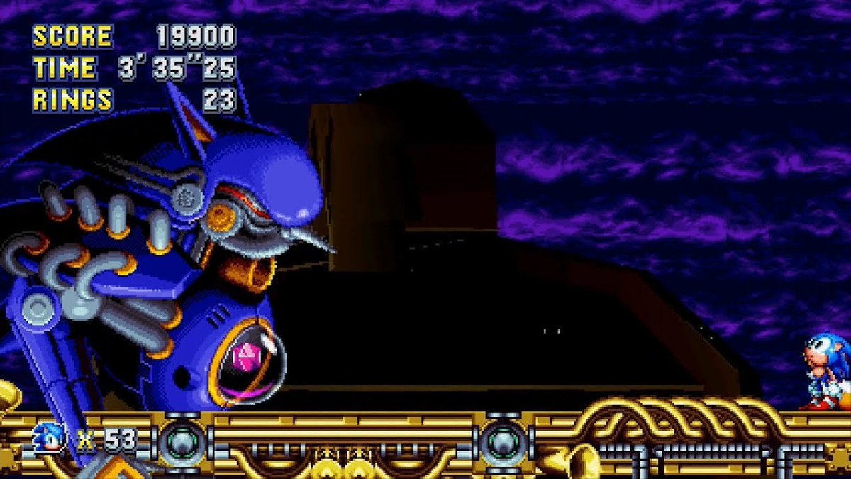 semifreqsonic's tweet image. The form Metal Sonic assumes with the Phantom Ruby in Sonic Mania is a reference to his transformation in Knuckles Chaotix, Metal Sonic Kai.