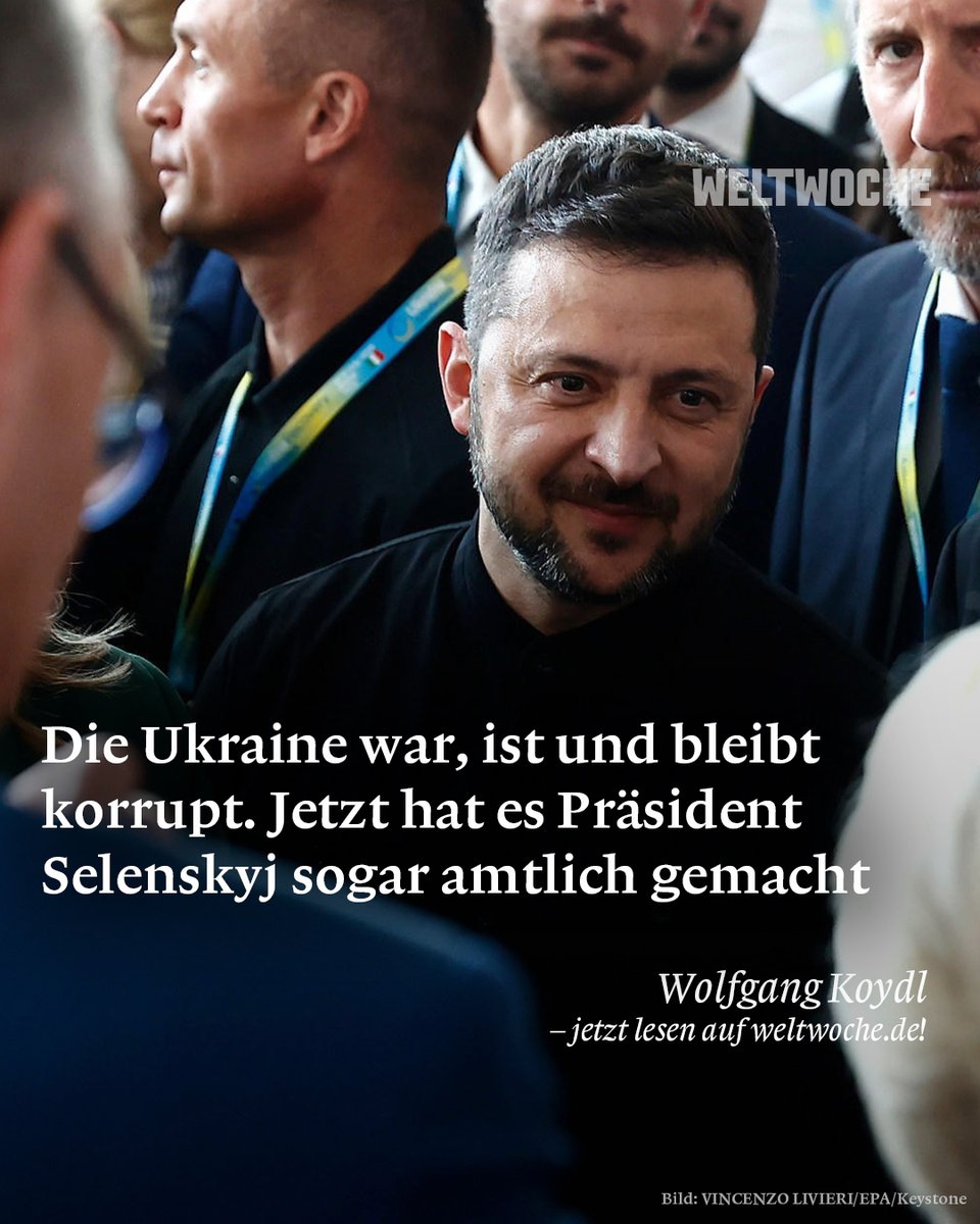 Weltwoche's tweet image. Die Ukraine war, ist und bleibt korrupt. Jetzt hat es Präsident Selenskyj sogar amtlich gemacht 🔗 Hier ganzen Artikel lesen: weltwoche.de/daily/die-ukra…