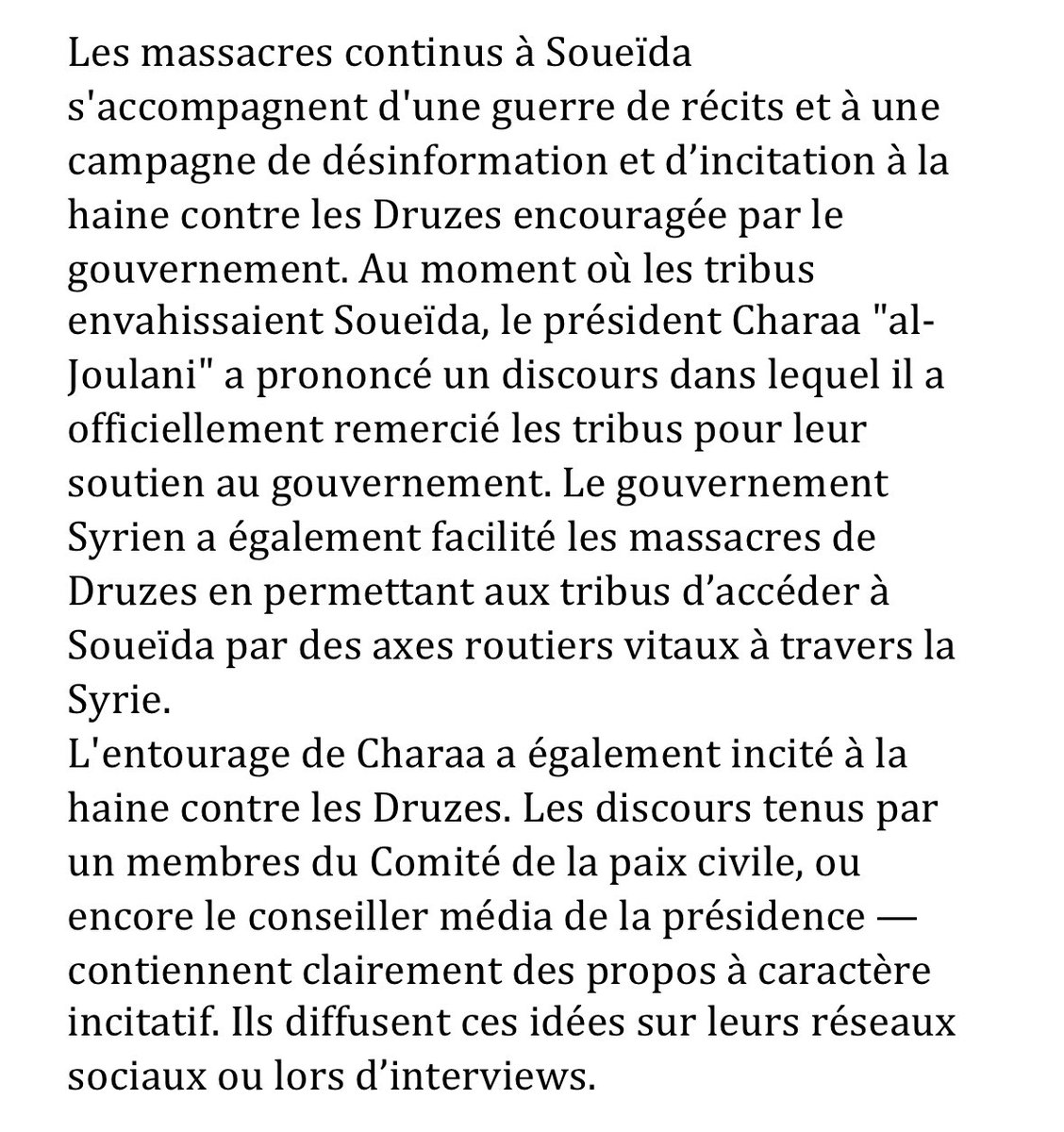 SophiaAram's tweet image. Glaçant résumé de la situation et des massacres dont les Druzes sont victimes dans la région de Soueïda par une amie Druze.
« Les événements sanglants que nous observons actuellement à Soueïda ont commencé lorsque des Bédouins ont enlevé un commerçant druze sur la route…