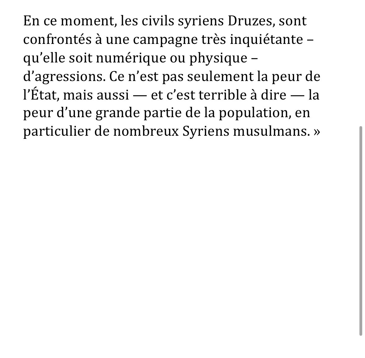 SophiaAram's tweet image. Glaçant résumé de la situation et des massacres dont les Druzes sont victimes dans la région de Soueïda par une amie Druze.
« Les événements sanglants que nous observons actuellement à Soueïda ont commencé lorsque des Bédouins ont enlevé un commerçant druze sur la route…
