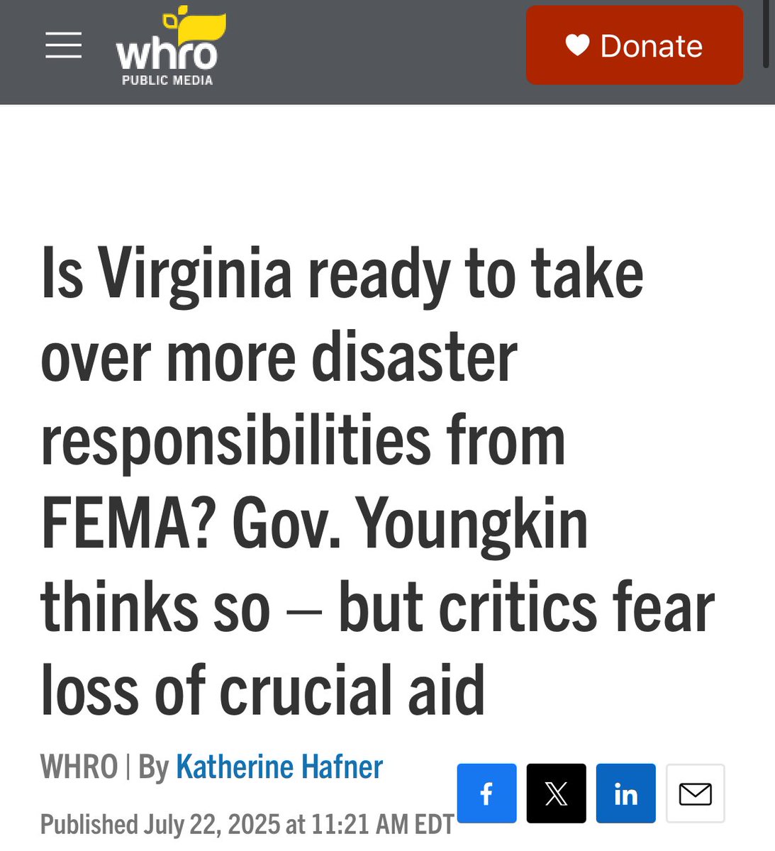 VirginiaHound's tweet image. Youngkin literally vetoed a bill to enhance Virginia’s disaster preparedness *this year*