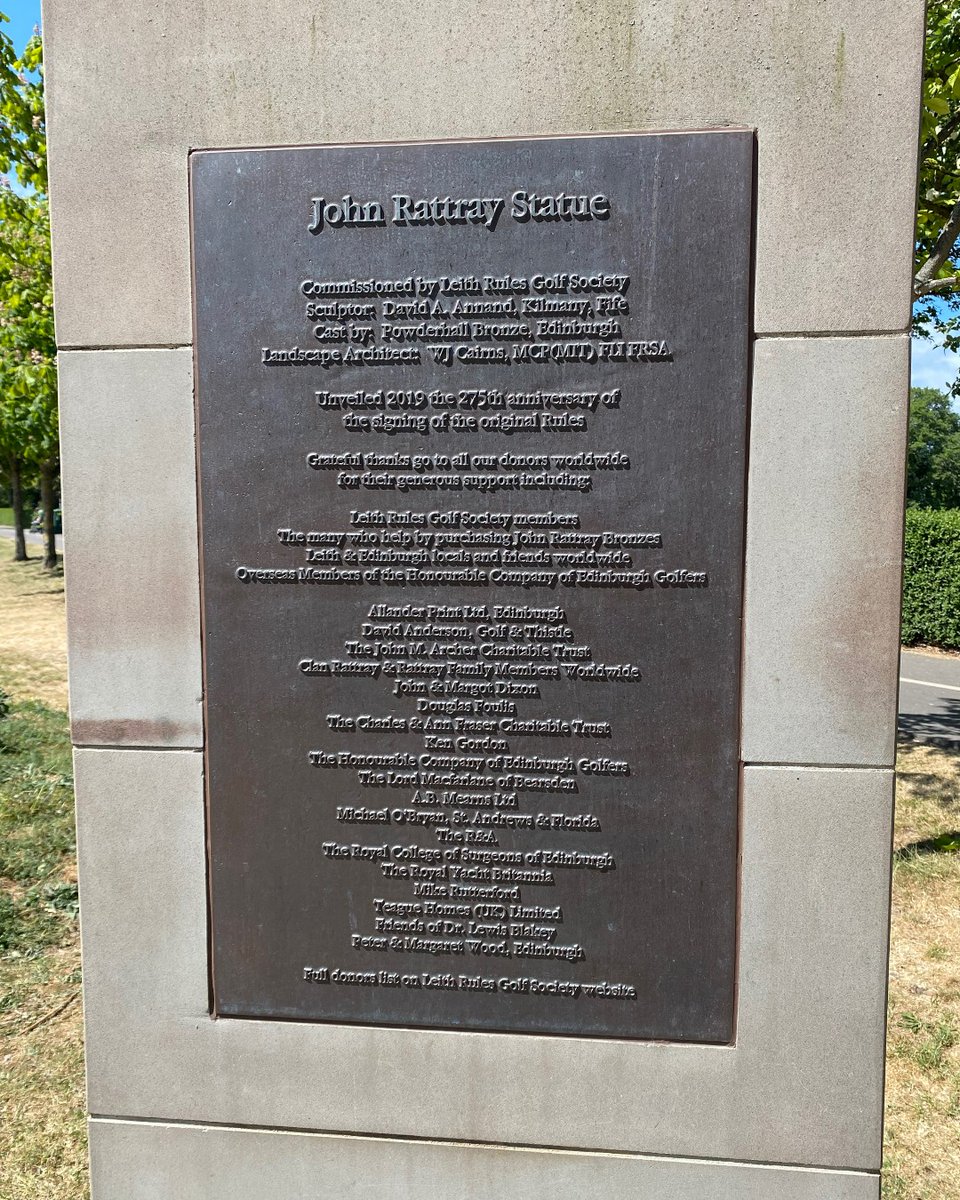 edinburgh's tweet image. Standing on Leith Links, the John Rattray Statue was commissioned by Leith Rules Golf Society in 2018 and designed by sculptor David Annand. 

The freestanding bronze sculpture recognises Rattray - a surgeon, jacobite and golfer who was signatory to the first recorded Rules of…