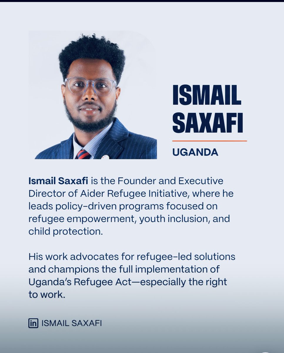 Ismail Saxafi (@ismail_saxafi1) on Twitter photo I am honored and excited to share that I have been selected as a 2025 Refugees International Fellow! This is not just a personal achievement, but a victory for our entire refugee community in Uganda. To <a href="/RefugeesIntl/">Refugees International</a> & <a href="/hiltonfound/">Hilton Foundation</a> thank you for this incredible platform. I am honored and excited to share that I have been selected as a 2025 Refugees International Fellow! This is not just a personal achievement, but a victory for our entire refugee community in Uganda. To <a href="/RefugeesIntl/">Refugees International</a> & <a href="/hiltonfound/">Hilton Foundation</a> thank you for this incredible platform.