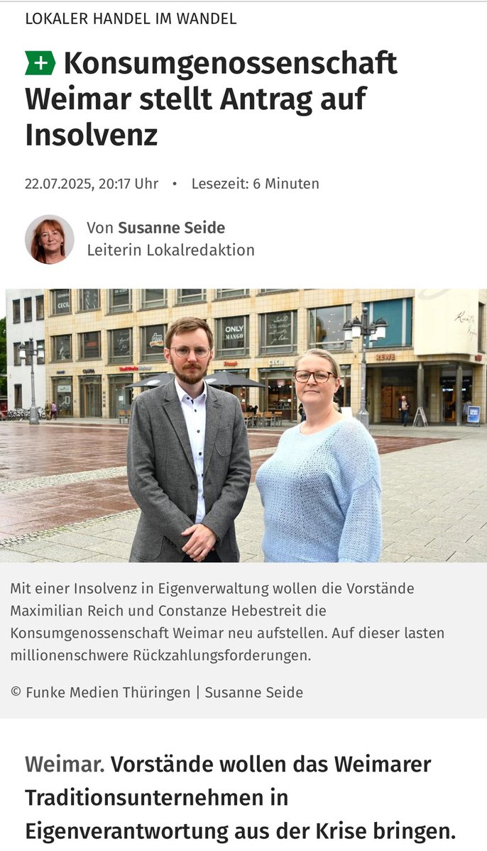 Felix M. Steiner (@felixmsteiner) on Twitter photo Die <a href="/TAOnline/">Thüringer Allgemeine</a> berichtet über die Insolvenz der #Konsumgenossenschaft in #Weimar. Mittendrin: Die ehemalige #Neonazi-Führungsfigur Maximilian Reich. Jahrelang im Netz der #NPD aktiv und dann mit den „Antikapitalistischen Kollektiven“ an der steigenden Militanz der Szene beteiligt Die <a href="/TAOnline/">Thüringer Allgemeine</a> berichtet über die Insolvenz der #Konsumgenossenschaft in #Weimar. Mittendrin: Die ehemalige #Neonazi-Führungsfigur Maximilian Reich. Jahrelang im Netz der #NPD aktiv und dann mit den „Antikapitalistischen Kollektiven“ an der steigenden Militanz der Szene beteiligt