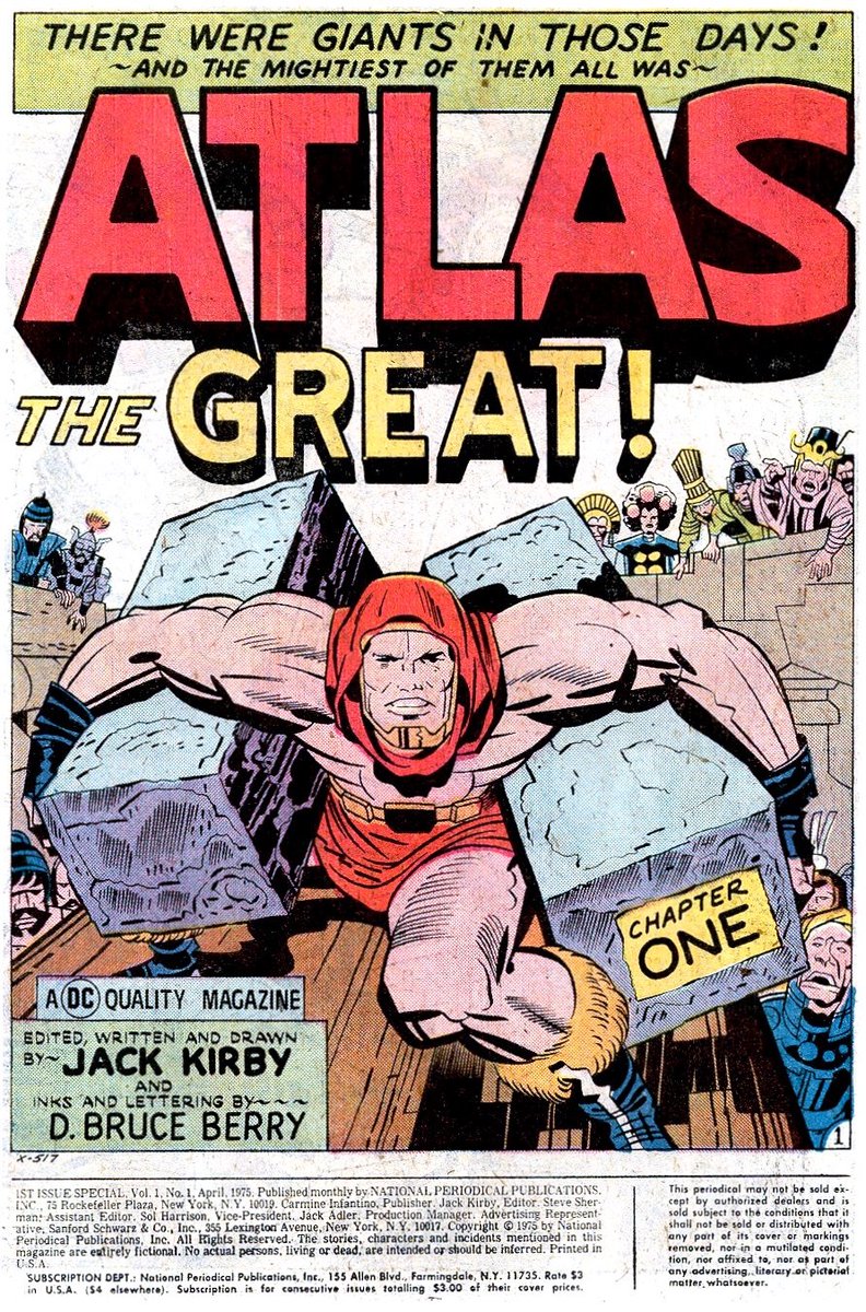 BlueShackComics's tweet image. Atlas #1 by Jack Kirby -
DC comics
50 years ago.
@Kirby4Heroes