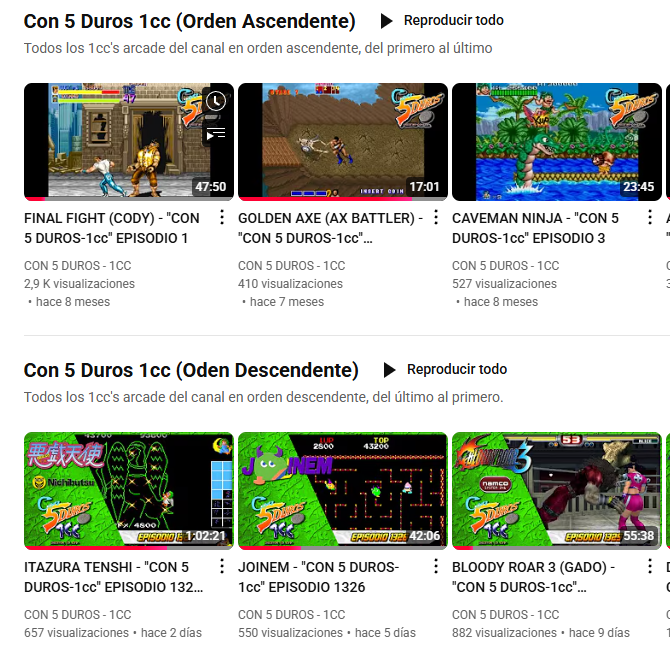 He hecho algunos cambios en la pagina principal del canal, ahora tenéis los episodios en dos listas, una por si queréis tenerlos ordenados en orden ascendente del 1 a n y otra lista en orden descendente, del n al 1.