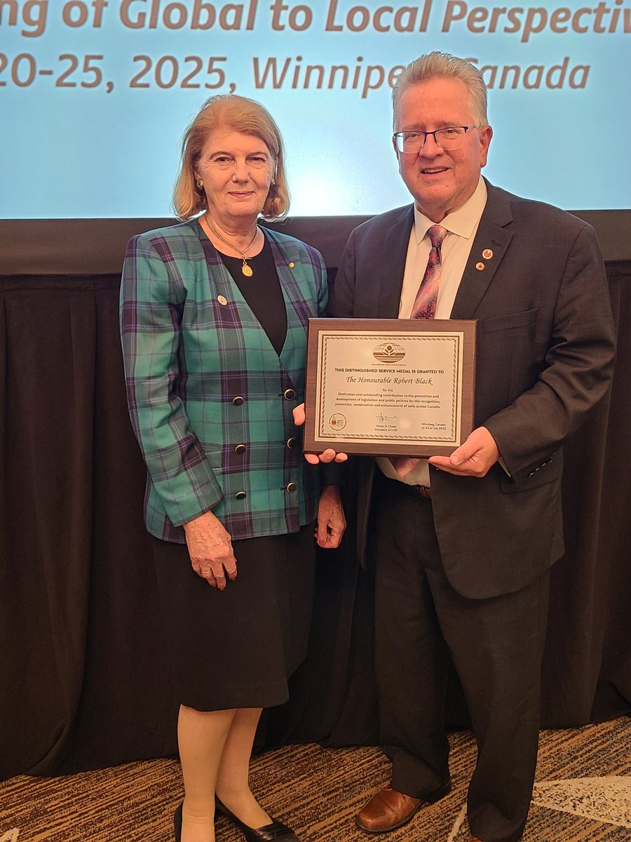 Soil Conservation Council of Canada (@soilcouncil) on Twitter photo .<a href="/SenatorRobBlack/">Senator Rob Black, P. Ag. (Hon)</a> received well deserved recognition from <a href="/IUSS_ORG/">International Union of Soil Sciences</a> for his advocacy for soil, nominated by <a href="/CSSS_Soils/">Canadian Society of Soil Science</a> at #soilsforourfuture conference #soilhealth #cdnag .<a href="/SenatorRobBlack/">Senator Rob Black, P. Ag. (Hon)</a> received well deserved recognition from <a href="/IUSS_ORG/">International Union of Soil Sciences</a> for his advocacy for soil, nominated by <a href="/CSSS_Soils/">Canadian Society of Soil Science</a> at #soilsforourfuture conference #soilhealth #cdnag
