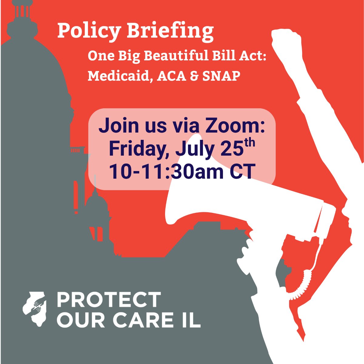 ProtectILCare's tweet image. Join our policy briefing on #Medicaid, the ACA and SNAP with the passing of the One Big Beautiful Bill Act (OBBBA). Get informed, and get ready to fight back.
Friday, July 25, 2025, 10:00am – 11:30am CST
Register Here: aidschicago-org.zoom.us/webinar/regist…
#ProtectOurCareIL