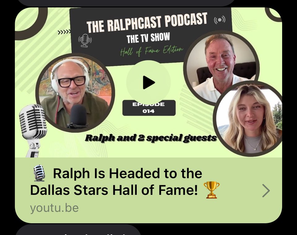 ralphstrangis's tweet image. The RalphCast The PodCast The TV Show is NEW - Featuring me with JOE NIEUWENDYK - and @sportssavvyy interviews me - and lots more.
YouTube link - youtu.be/HfFAAdEFjuE
#texashockey #nhl #dallasstars #northstars