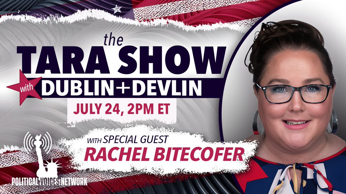 Tara Devlin 🇺🇦❤️💪 (@realtaradevlin) on Twitter photo Tomorrow 🗓️ July 24 | 🕑 2pm ET
🚨 SPECIAL GUEST ALERT! 🚨
Powerhouse political strategist <a href="/RachelBitecofer/">Rachel Bitecofer 🗽🦆</a> joins #TheTaraShow w/<a href="/REALTaraDevlin/">Tara Devlin 🇺🇦❤️💪</a> & <a href="/taradublinrocks/">Tara Dublin, Rock Star Author & Podcast Host</a> on <a href="/PoliticalVoic16/">Political Voices Network</a>!
💥 TNT is Dynamite! Don’t miss!
👉 Join & bring questions!
youtube.com/@PoliticalVoic… Tomorrow 🗓️ July 24 | 🕑 2pm ET
🚨 SPECIAL GUEST ALERT! 🚨
Powerhouse political strategist <a href="/RachelBitecofer/">Rachel Bitecofer 🗽🦆</a> joins #TheTaraShow w/<a href="/REALTaraDevlin/">Tara Devlin 🇺🇦❤️💪</a> & <a href="/taradublinrocks/">Tara Dublin, Rock Star Author & Podcast Host</a> on <a href="/PoliticalVoic16/">Political Voices Network</a>!
💥 TNT is Dynamite! Don’t miss!
👉 Join & bring questions!
youtube.com/@PoliticalVoic…