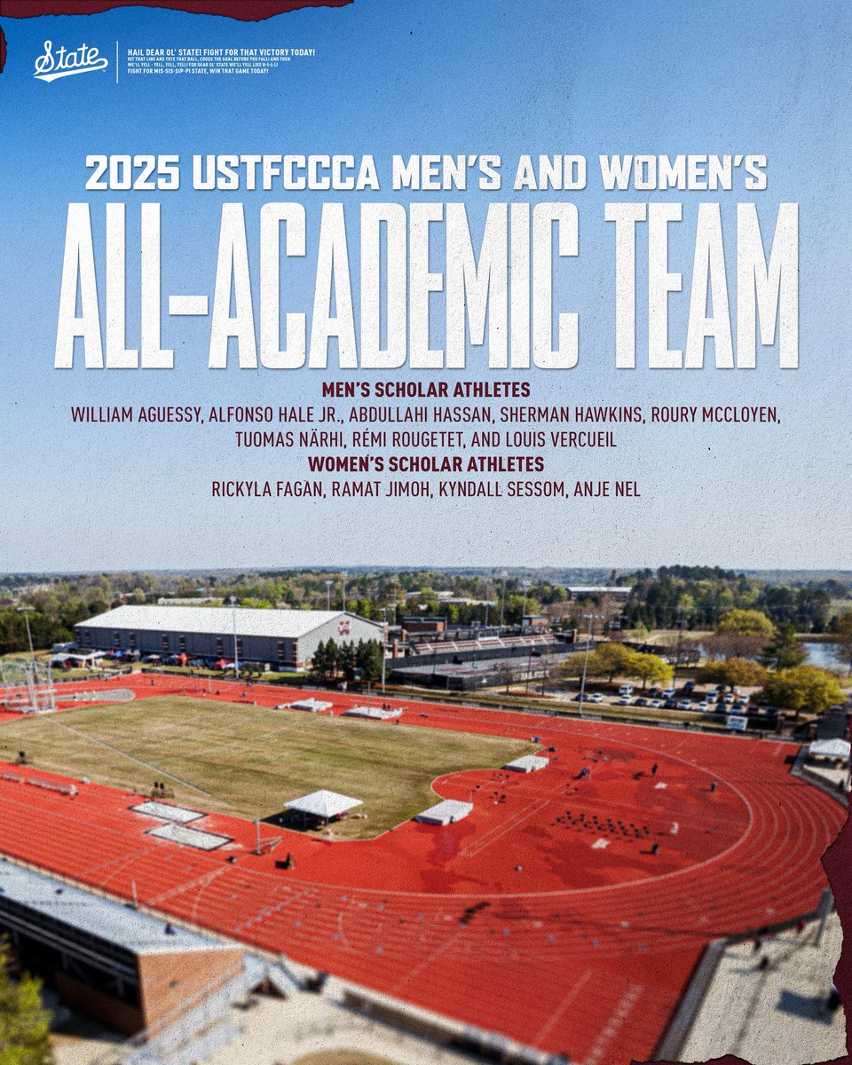HailStateTF's tweet image. Both the men’s and women’s squads earned the USTFCCCA All-Academic Team Award, and 12 Bulldogs earned All-Academic honors!
#HailState🐶