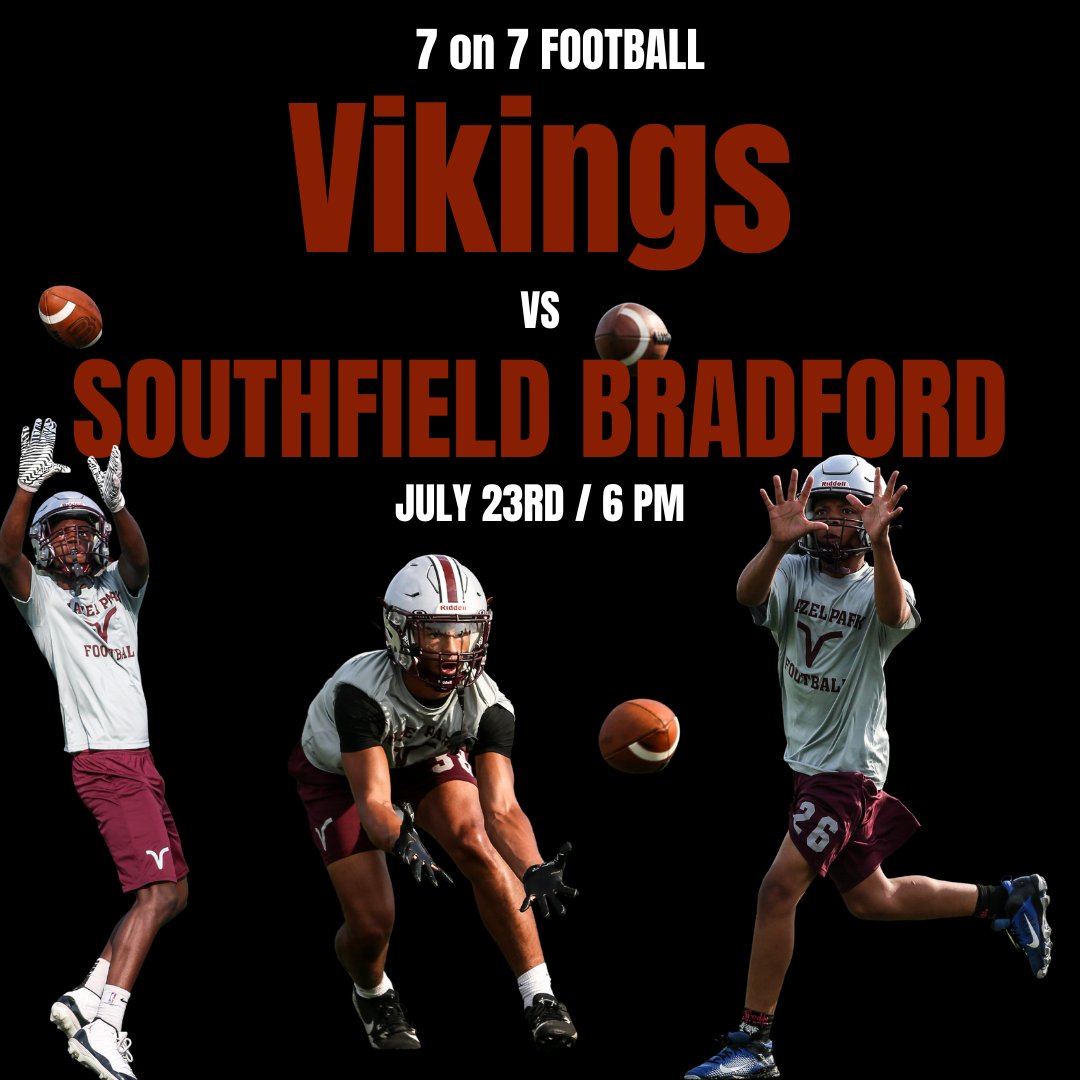 HPS_Athletics (@hps_athletics) on Twitter photo Our Varsity Football has another 7-on-7 today, at home against Southfield Bradford at 6 pm. #hazelparkschools #GoVikings <a href="/MIPrepZone/">MIPrepZone</a> Our Varsity Football has another 7-on-7 today, at home against Southfield Bradford at 6 pm. #hazelparkschools #GoVikings <a href="/MIPrepZone/">MIPrepZone</a>