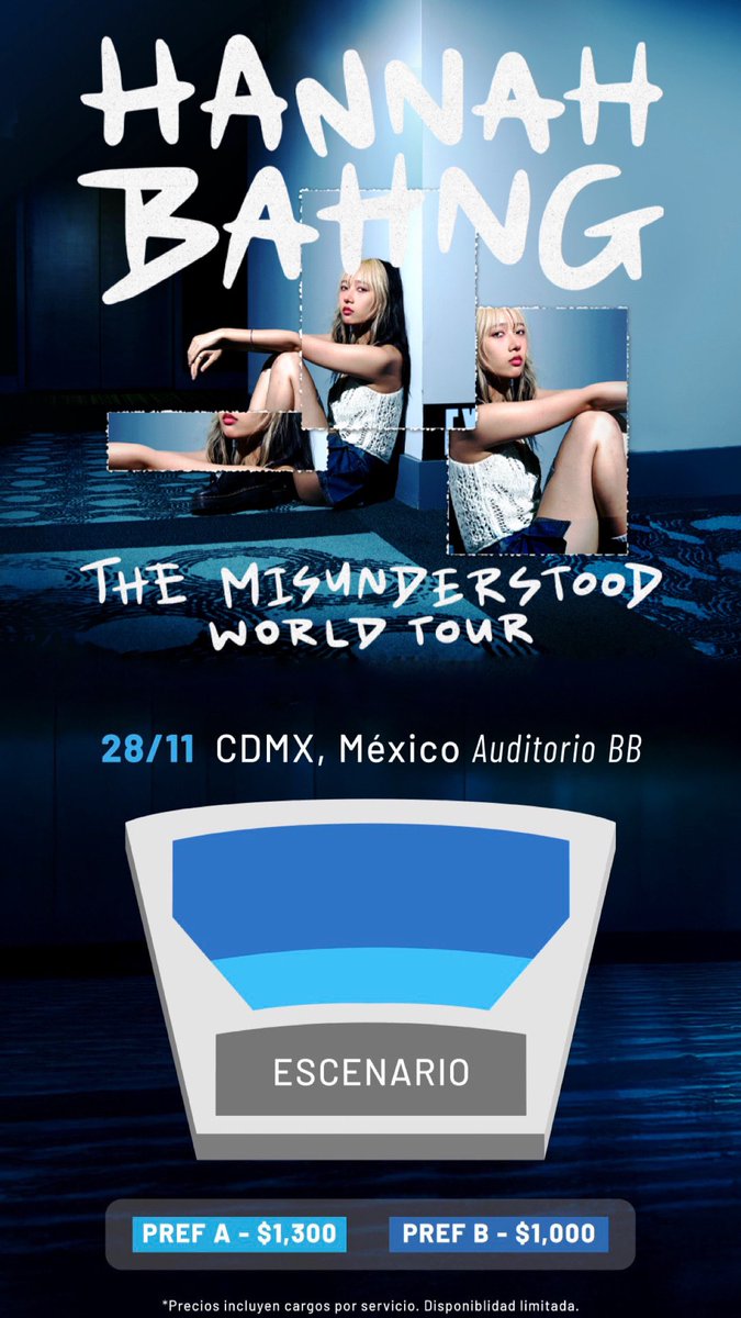 ailoviutl's tweet image. 🌐✨ HANNAH BAHNG 🌐✨
🗓️ Viernes 28 de Noviembre del 2025 🗓️
🏟️ Auditorio BB 🏟️
📍 CDMX📍 🇲🇽 México 🇲🇽

🎫 Preventa Banamex 10:00 AM 🎫 Únicamente tarjetas Débito/Crédito Banamex 🎫 Límite de Compra: 6 Boletos 🎫 Lobby 9:46 AM

Link: bit.ly/4kQ0zZP

🎟️ Precios de…