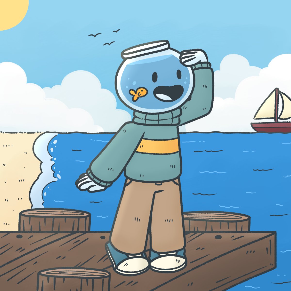 kammybale's tweet image. Fishbowl kid by the bay

#characterdrawing #ocart