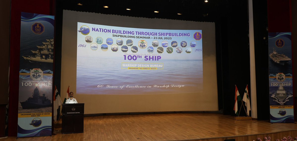airnewsalerts's tweet image. Indian Navy hosted a one-day Shipbuilding Seminar in New Delhi. Chief of Naval Staff, Admiral Dinesh Tripathi delivered the keynote address for the event virtually.
During his address, the Chief of Naval Staff brought out Indian Navyโs Vision 2047 to transform into anโฆ