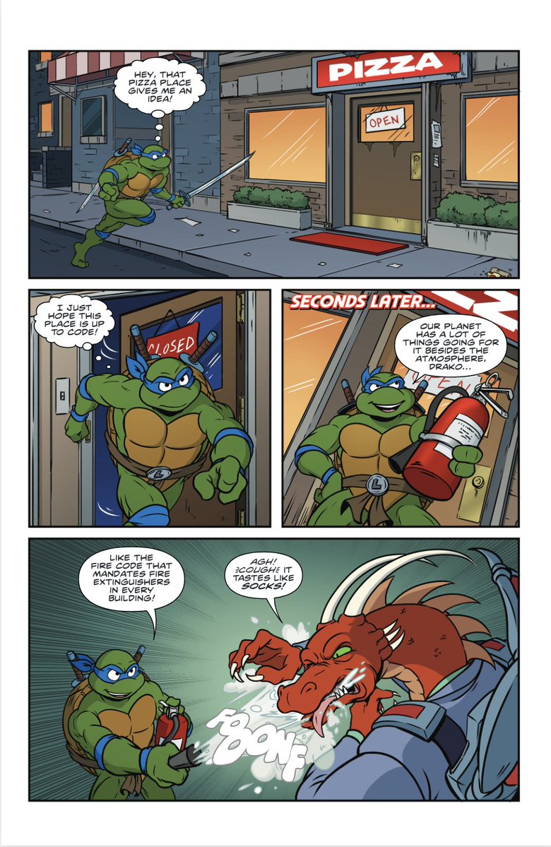 IDWPublishing's tweet image. The surly dragon Drako who sets his sights on a swift & savage ambush from the air.
The #Turtles might need to find something new in their bag of tricks to fight back!
#TeenageMutantNinjaTurtles: #SaturdayMorningAdventures #27 is on sale at LCS
#TMNT #TMNTComics