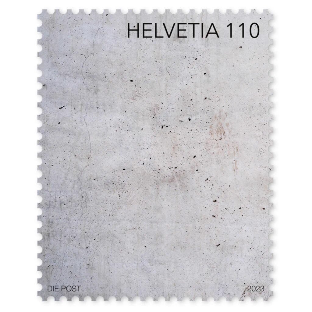 Kind of obsessed with Switzerland’s postage stamp made with cement pigments that’s a tribute to concrete.