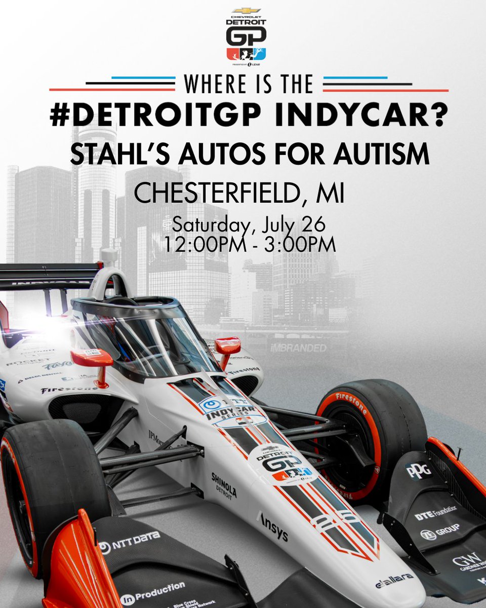detroitgp's tweet image. The #DetroitGP #INDYCAR is making a pit stop in Chesterfield this weekend at Autos for Autism! Join us at @stahlsauto on July 26 from 12-3PM for an afternoon celebrating cool cars, community connections and a great cause benefitting the Ted Lindsay Foundation.
#WeDriveDetroit