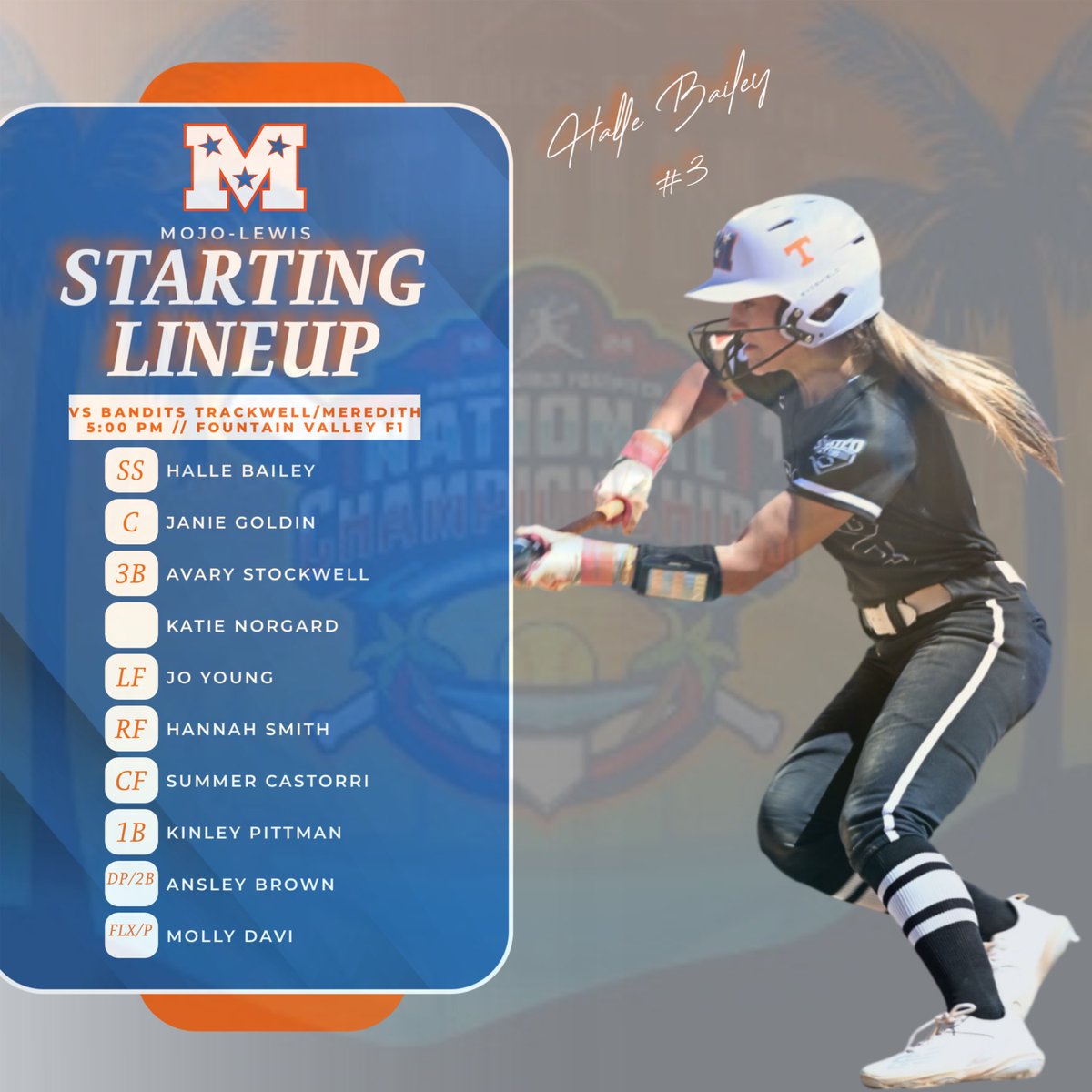Back at it in a few hours at <a href="/PGFnetwork/">PGF</a> Nationals! 

🗓️ Tonight!
⏰ 5 pm PST
📍 Fountain Valley F1
🆚 Bandits Trackwell/Meredith
⬇️ Lineup

#RENEW <a href="/BSherSB/">Barb Sherwood</a>
