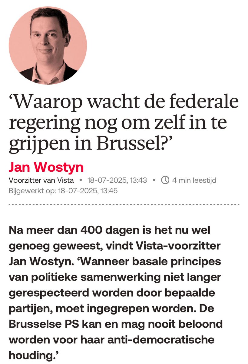 JanWostyn's tweet image. Aangezien het nu wel helemaal duidelijk is dat er voor september niets meer zal gebeuren in #Brussel, bij deze nogmaals een oproep om de nodige federale voorbereidingen te treffen om in te grijpen.
In oktober krijgen we namelijk mogelijk opnieuw een ratingverlaging.