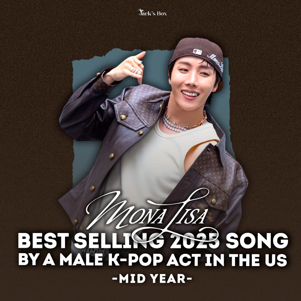 Jacktohope's tweet image. #JHOPE's "MONA LISA" was the #1 best selling 2025 song by a male K-Pop act in the US by total units in the first half of 2025