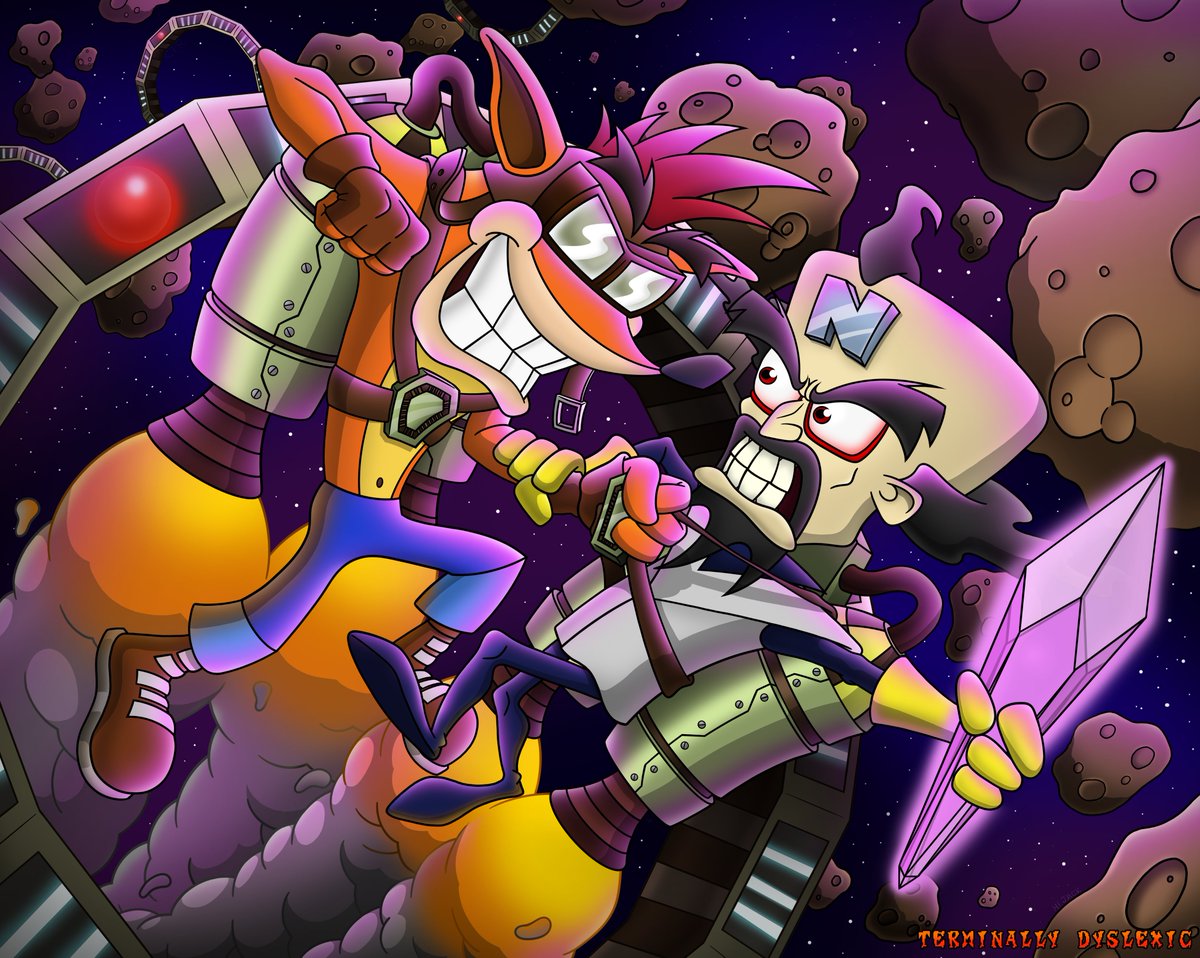 HarrisonTheHutt's tweet image. I think everyone is in agreement that Crash Bandicoot 2 has a pretty underwhelming final boss battle. At least compared to the other games.
But I happen to think that it looks cool as hell. So I drew my own version.