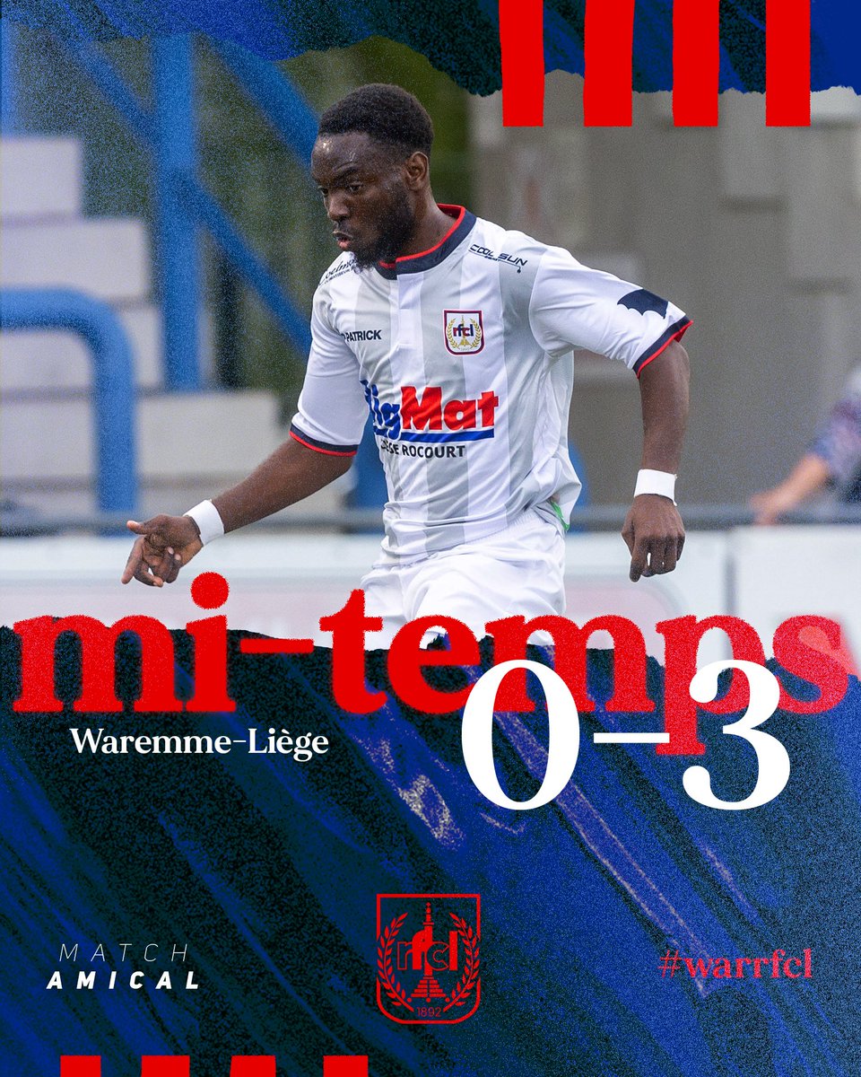 🔴 RS Waremme FC-RFC Liège 0-3 MT ⏸

⚽ But contre son camp 0-1 (8e)
⚽ Oumar Diouf 0-2 (14e)
⚽ Simon Paulet 0-3 (penalty, 26e)

🔵 #matchamical #footballardent