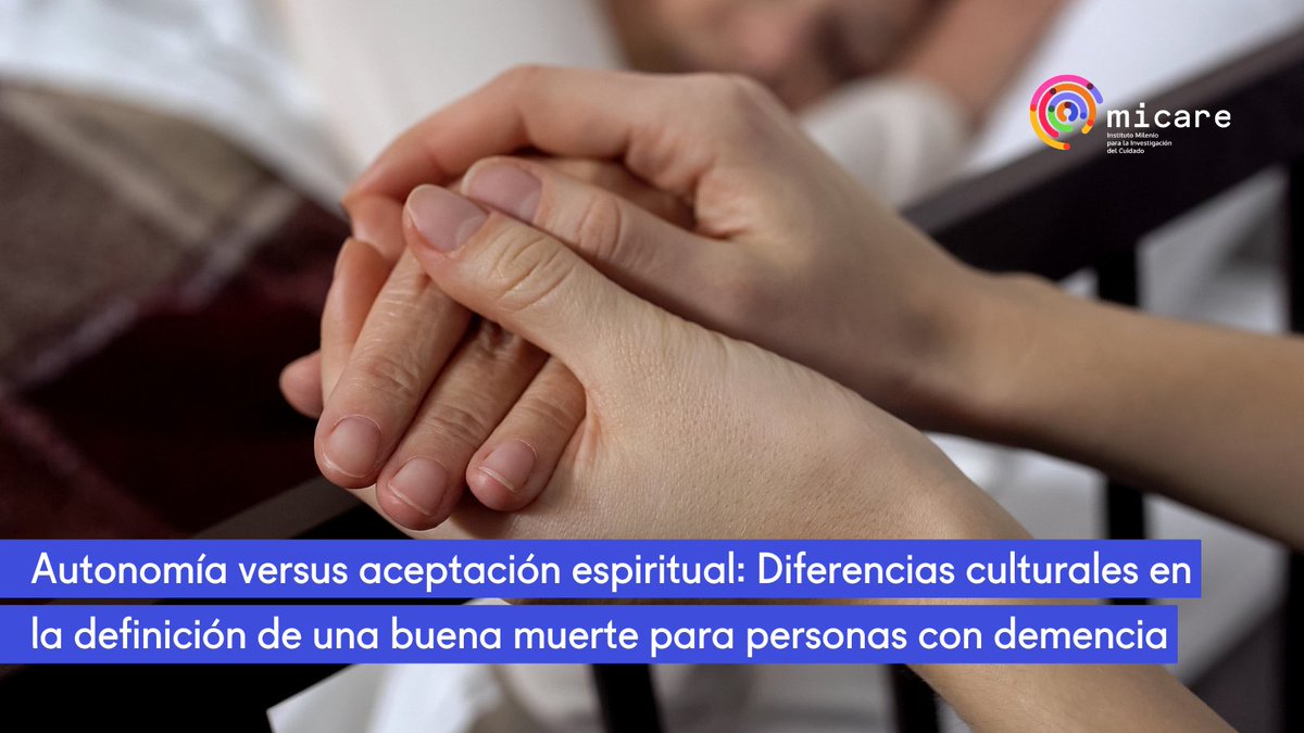 Demencia y el derecho a una buena muerte.

Déborah Oliveira, investigadora de MICARE, participó en un estudio que exploró cómo las personas con #demencia en Brasil y Reino Unido comprenden lo que significa una “buena muerte”.

📖 bit.ly/44HMzwm