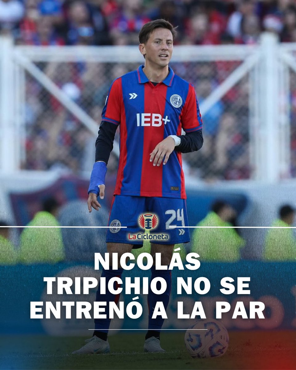 lacicloneta's tweet image. 🔵🔴 TRIPICHIO NO ESTUVO A LA PAR
🚨 Debido a un golpe en la rodilla, Nicolás Tripichio hoy estuvo en kinesiología y NO entrenó a la par de sus compañeros.
✳️ De igual forma, hay tranquilidad en que llegará para el partido de #SanLorenzo ante River.