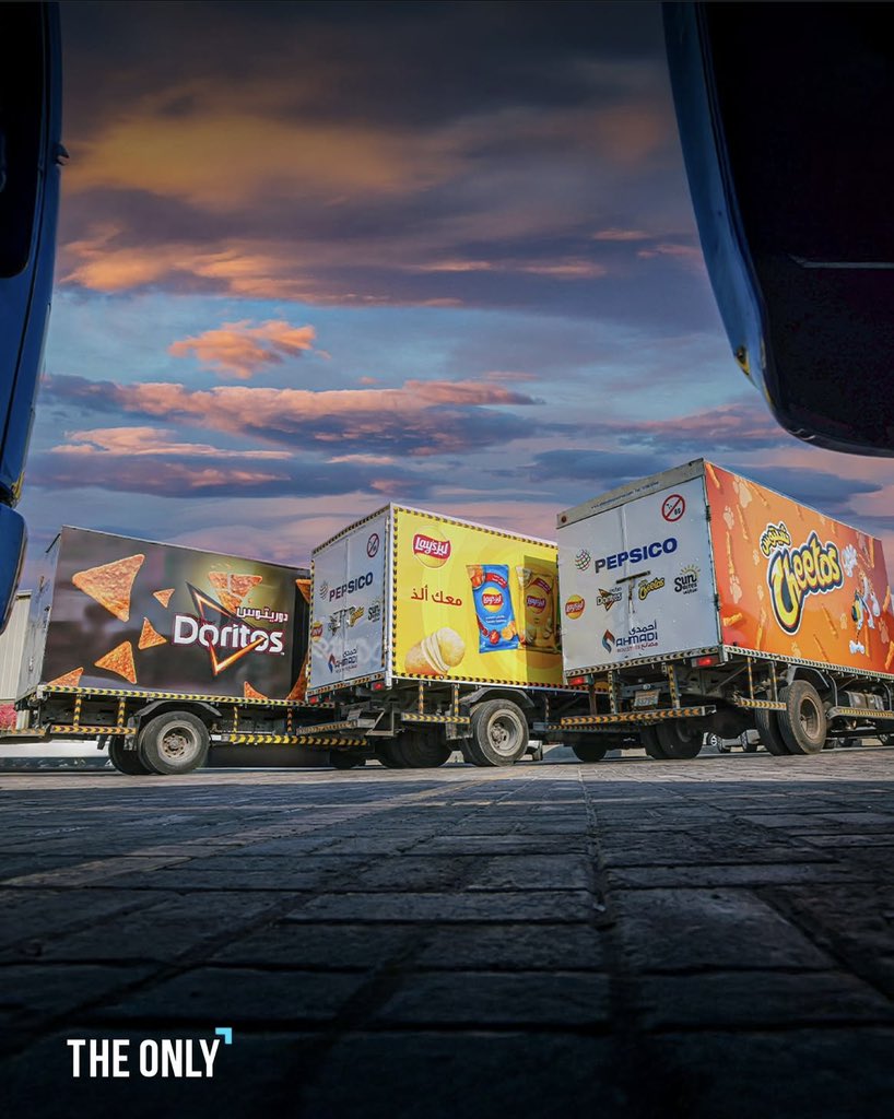 كل متر تقطعه الشاحنة = فرصة تسويقية جديدة 🚛
وهذا اللي يصير لما التصميم يخدم الهدف.
سعدنا بالعمل مع شركة الأحمدي،
وكيل #Pepsi، #Lays، #Doritos، #Cheetos في البحرين. <a href="/Theonlyagencysa/">The Only Agency</a>