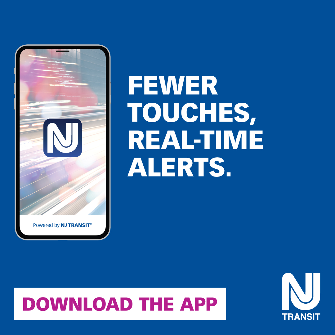NJTRANSIT_HBLR's tweet image. 📲Get on board with convenience and download the NJ TRANSIT Mobile App today! Plan your trip, buy tickets, and explore more now! Download at njtransit.com/app