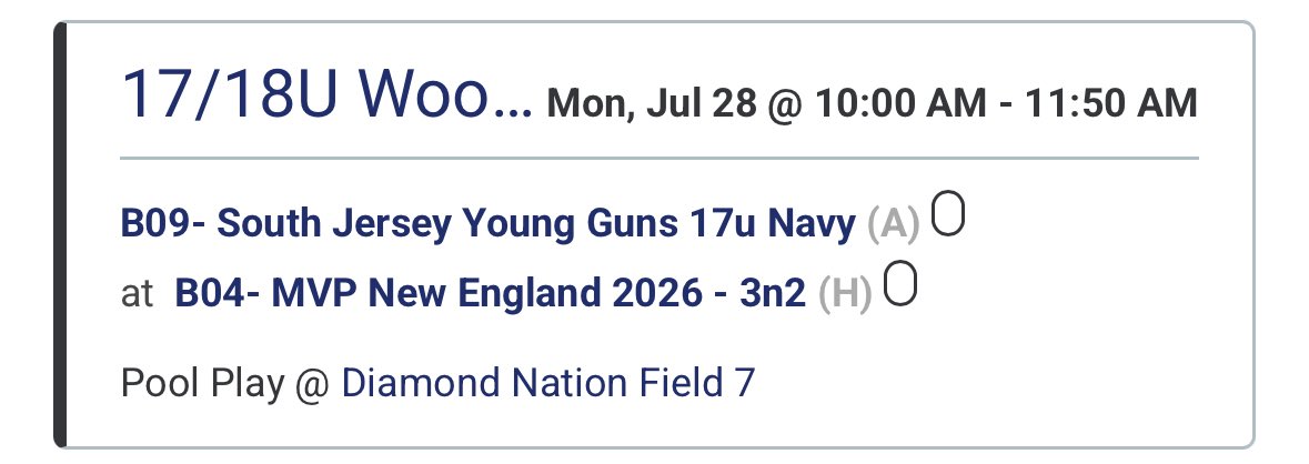 KyleHarrison33's tweet image. Excited to pitch back home after back to back weeks away. This is the game I will be starting on the mound for @SJYoungGuns_  at Diamond Nation next Monday. 
@CoachVin1 @NJCollegeBSBNat @DiamondNationNJ