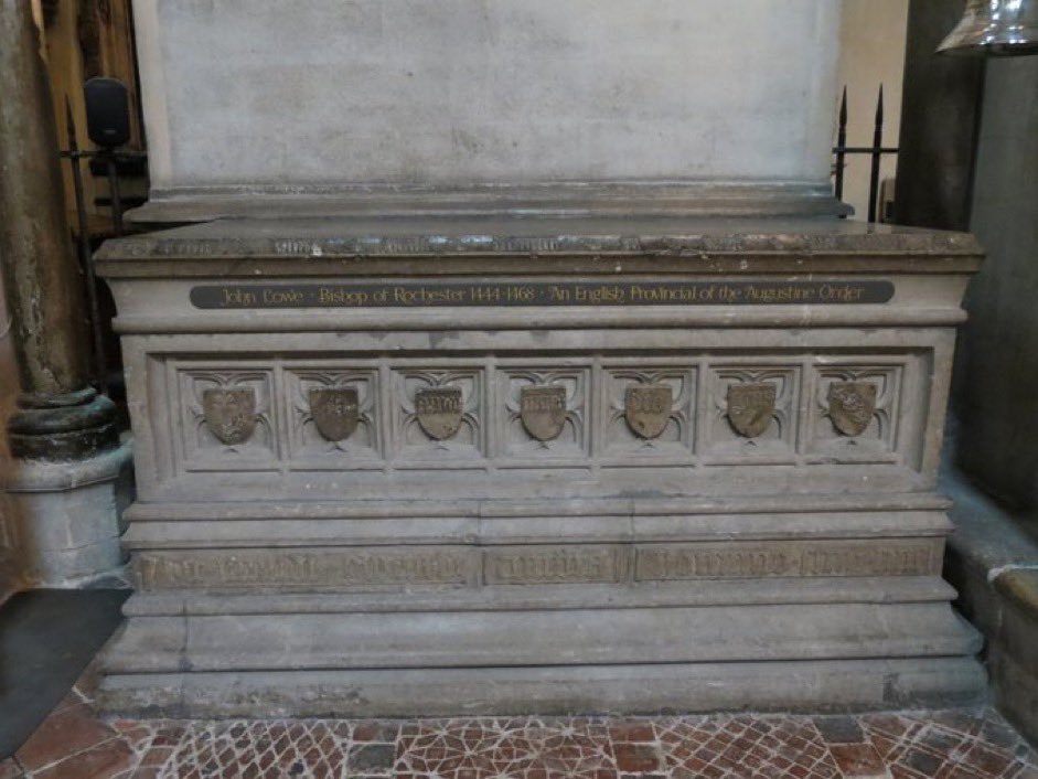 jdmccafferty's tweet image. 23 July 1441: John Lowe OSA, Bishop of Rochester, preaches at the public recantation of necromancer Roger Bolingbroke #otd.
Bolingbroke had named Eleanor (Cobham) Duchess of Gloucester as the instigator. (Lowe's tomb: Giogo)