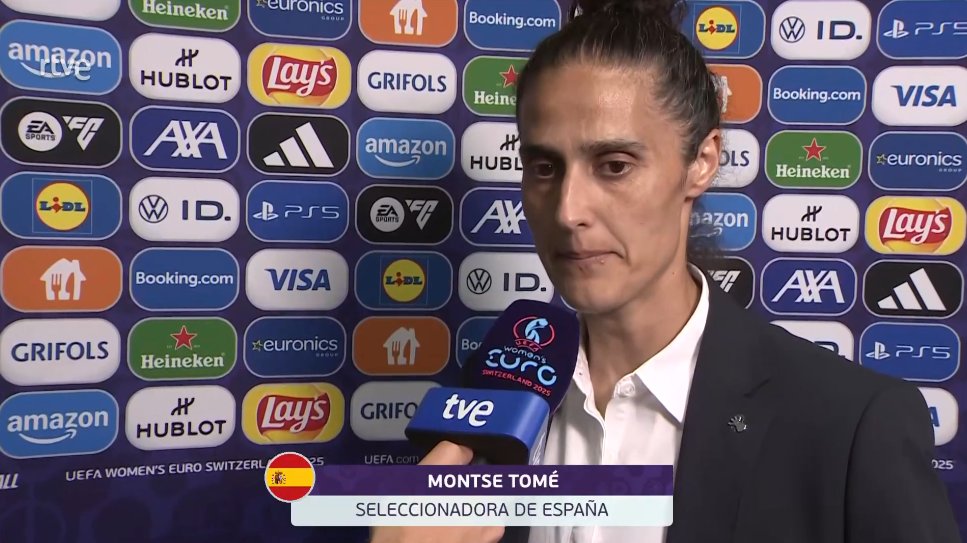 Foetbal247TBG's tweet image. Montse Tomé: “It was a high-level match. Switzerland defended well early on while we looked for ways to score, but we managed possession and structure effectively to prevent their counterattacks — they barely had any shots.” #ESPSUI #WEURO2025