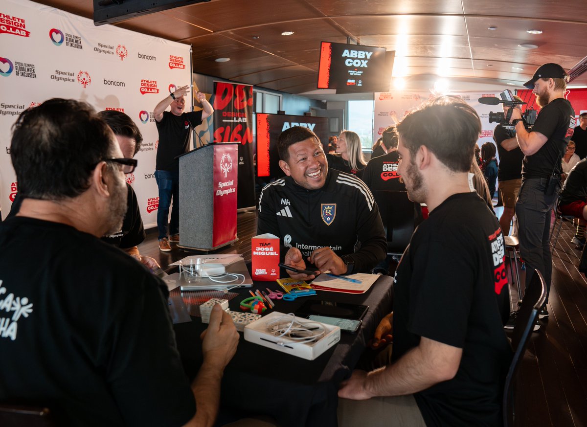 MillerSportsEnt's tweet photo. Last week, Miller Sports + Entertainment, Real Salt Lake and Utah Royals FC hosted Special Olympics athletes from around the world to design new Special Olympics merchandise and tour America First Field! The athletes also toured The Ballpark at America First Square. https://t.co/RWpkl20873