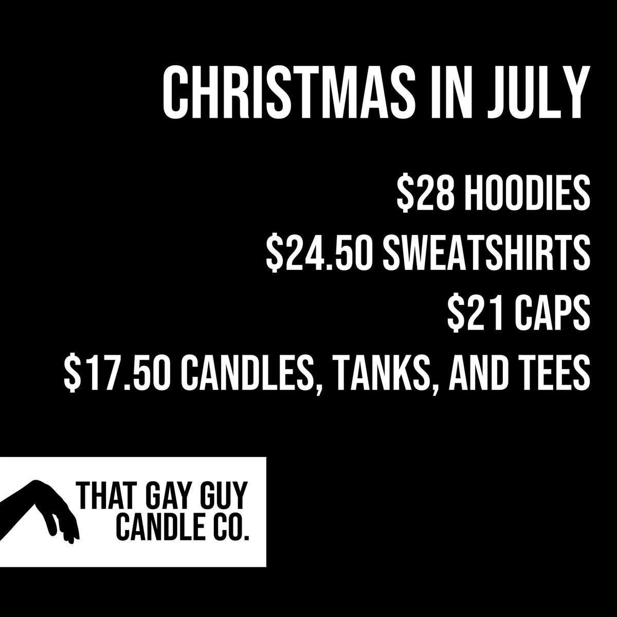 gayguycandleco's tweet image. Christmas in July continues! 🎁
Shop Now ➝ thatgayguycandlecompany.com