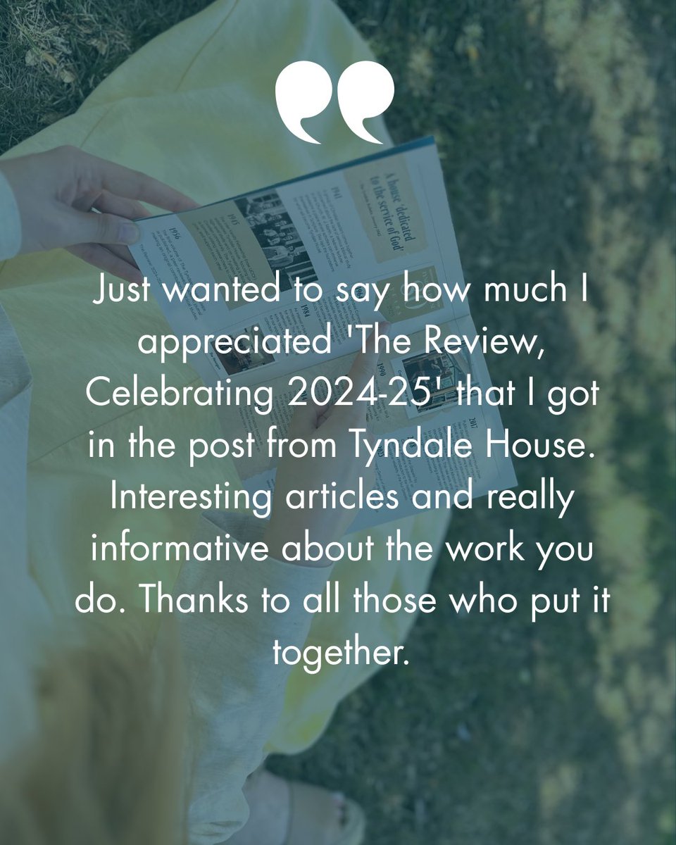 Tyndale_House's tweet image. The Review is out now! A summary of our key activities over the past 12 months, it covers everything from pioneering research and international scholarship to our exciting new library building project. We’d love to share it with you - request your copy today!