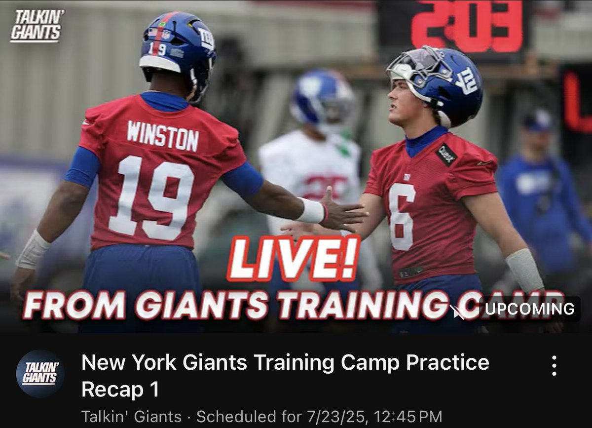 TalkinGiants's tweet image. Live in one hour recapping the first Giants training camp practice
SEE YOU AT 12:45: youtube.com/live/oMxqIcOsx…