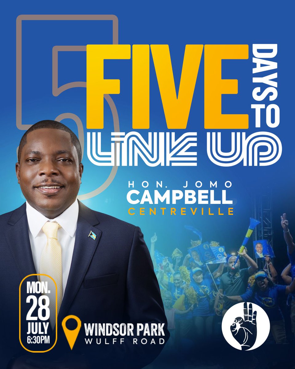 BahamasPress's tweet image. 5 Days to Go! 🔥
Join us this Monday, July 28 at Windsor Park for the PLP Central Link Up — an evening of unity, pride, and progress.
Let’s show up and show out!