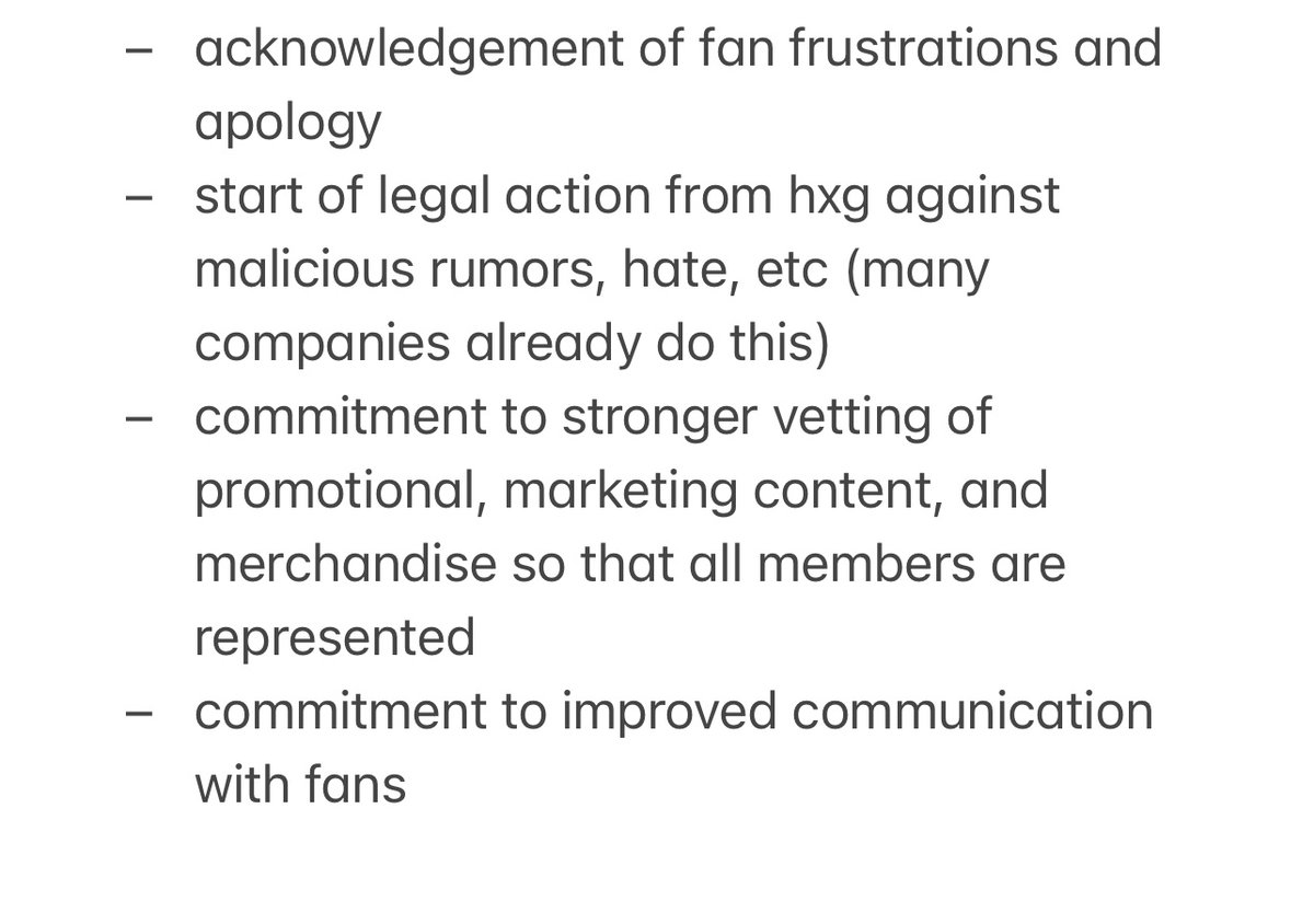 sappheye's tweet image. some people are saying they no longer understand the point of the strike or what a statement from hxg could say at this point so here is something i think they could realistically put forward
#HXGPROTECTMANON
#PROTECTYOURARTIST
#HXGPROTECTKATSEYE
#Katseyeis6