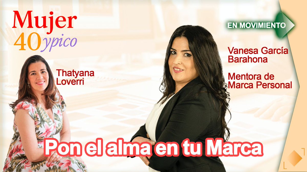 Pon el alma en tu Marca - Mujer 40ypico

Programa aquí:
youtu.be/NdYkIYZvozk?si…

#saludybelleza #bienestarysalud #mentoring #marca #enmovimiento #cuidadopersonal #networking