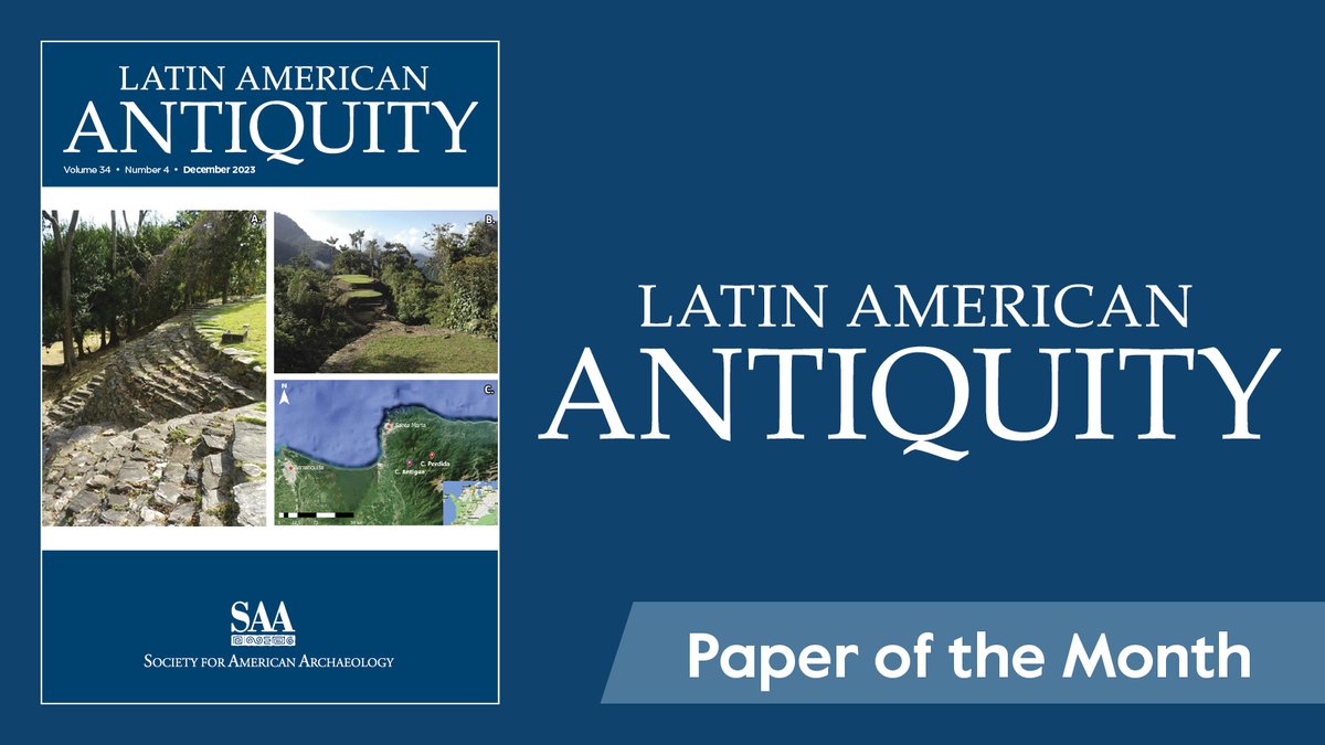 The #PaperOfTheMonth from Latin American Antiquity is "The Hidden Treasures: The Use of Computed Tomography to Study Metal Objects in Funerary Bundles from the Central Coast of Peru" by Luisa Vetter-Parodi et al., available #openaccess!

📚 cup.org/46R3Jcg

#LAQ <a href="/SAAorg/">SAA</a>